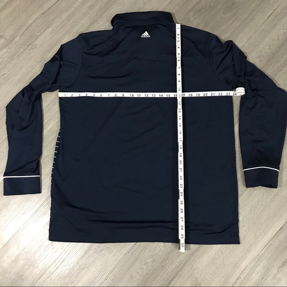 Adidas Climalite Navy Blue Stripe Polo Long Sleeve Shirt size XL - Picture 5 of 5